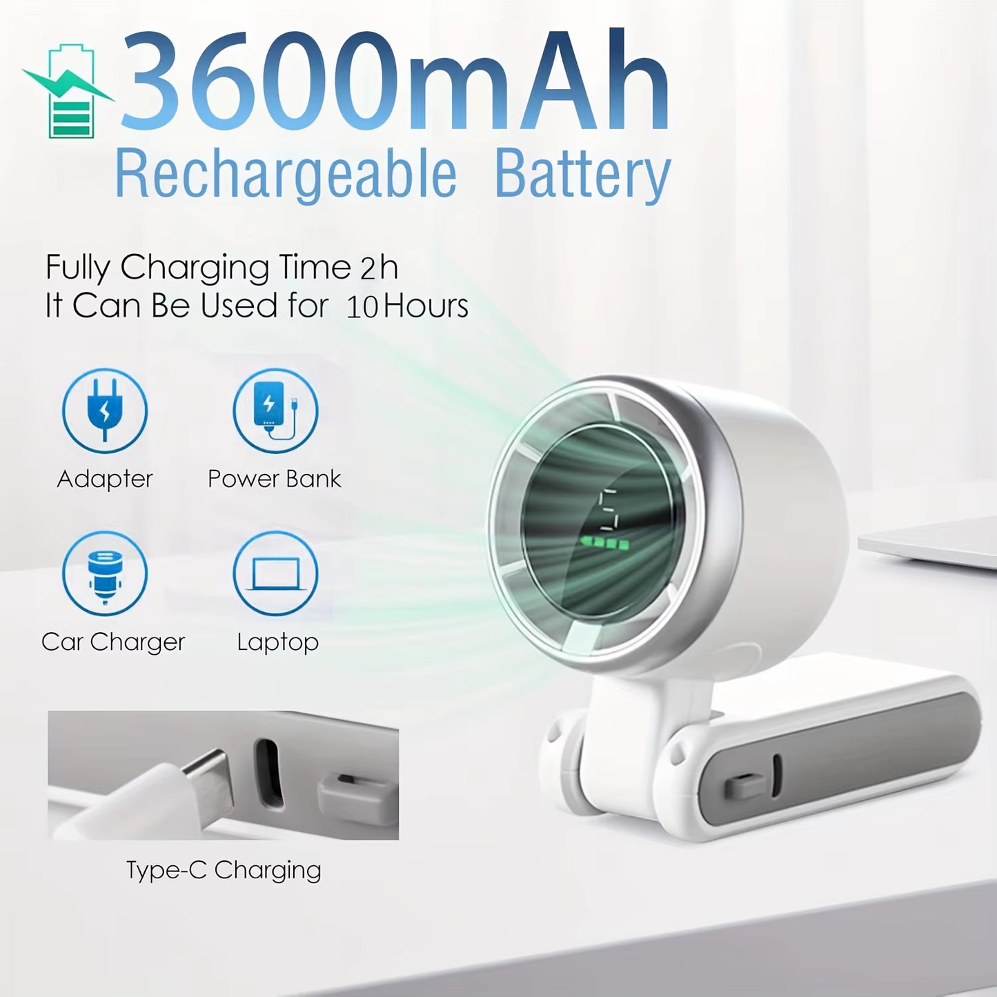 2025 New Hanging Neck Outdoor 180 Degree Folding Desktop Mini Fan Hand-Held Folding High-Speed Powerful Turbo Fan
