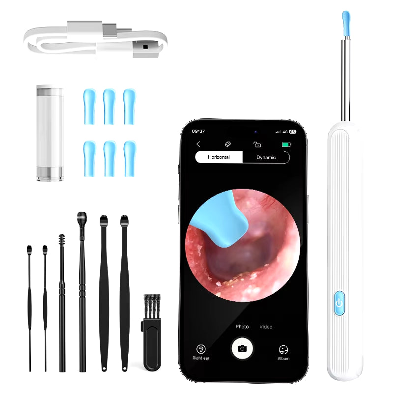 Ear Cleaner with Camera Set Ear Sticks Otoscope USB C Charging Endoscope Wax Removal Tool Earpick Mini Camera Ear Cleaning Set