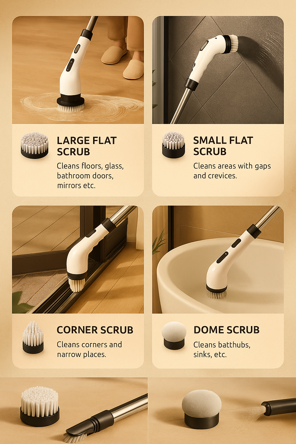 PowerScrub - Wireless Electric Cleaning Brush 9 in 1