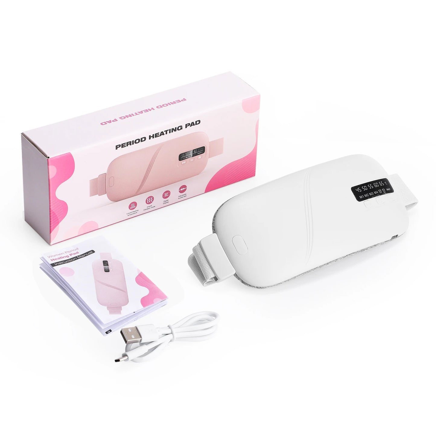 Women'S Intelligent Menstrual Heating Belt 5-Speed Heat 4-Speed Vibration Massage Womb Warmer Nuangongbao Period Relief Waist Ma