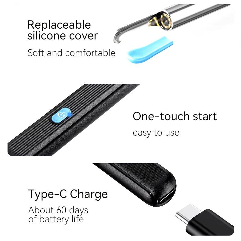 Ear Cleaner with Camera Set Ear Sticks Otoscope USB C Charging Endoscope Wax Removal Tool Earpick Mini Camera Ear Cleaning Set