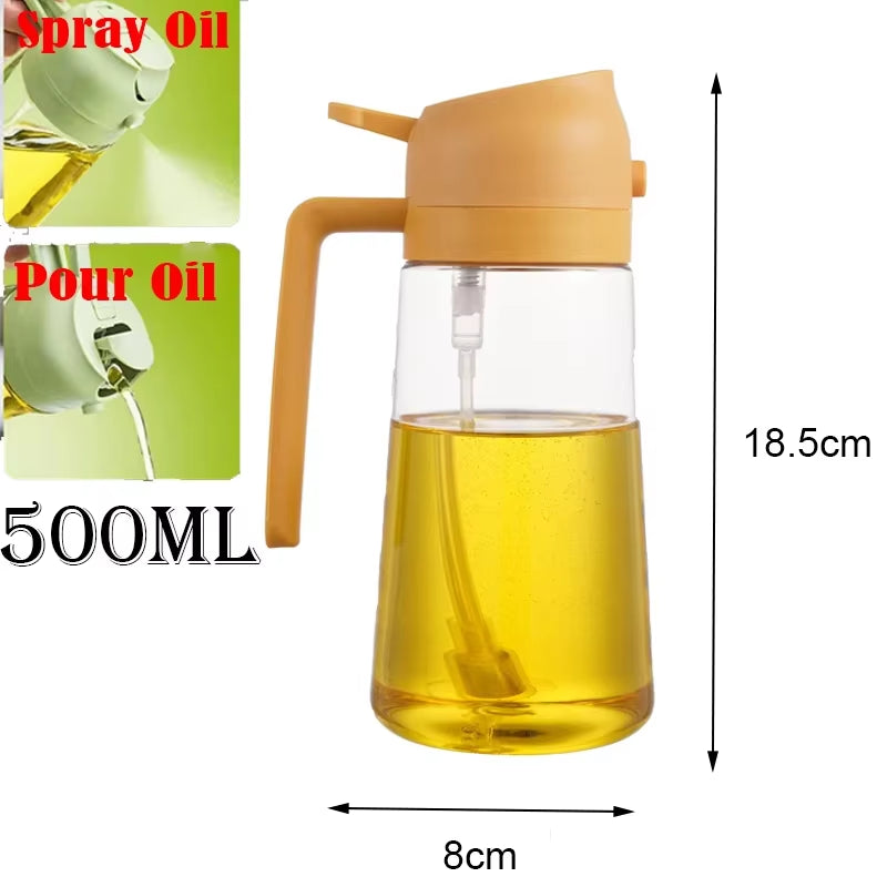 Kitchen Oils Spray Olive Oil Cruet Spray Home Kitchen Air Fryer Spray Camping BBQ Cooking Plastic Oil Bottle 200/300Ml/500Ml