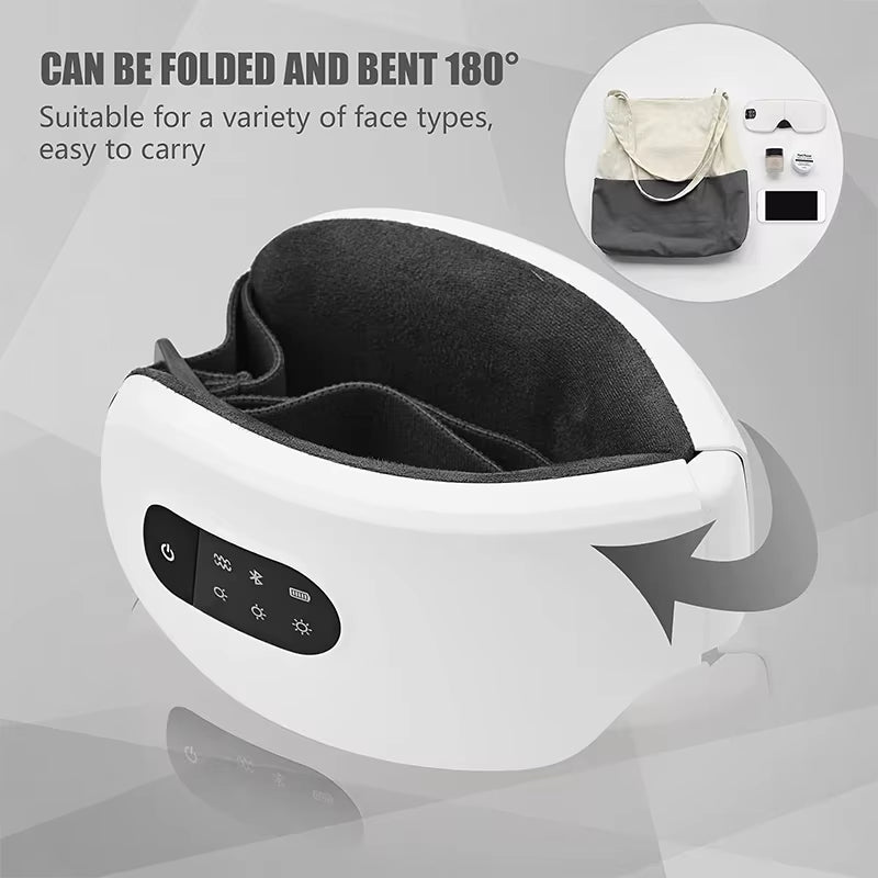 4D Eye Massager Smart Airbag Vibration Eye Care Instrument Hot Compress Bluetooth Eye Massage Glasses Fatigue Anti-Wrinkle Care
