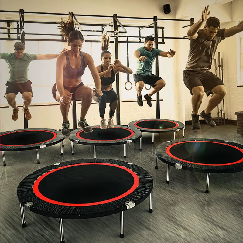 2025 New Trampoline Fitness Home Stable Anti-Rollover Foldable Indoor Adult Sports Exercise Load 150Kg