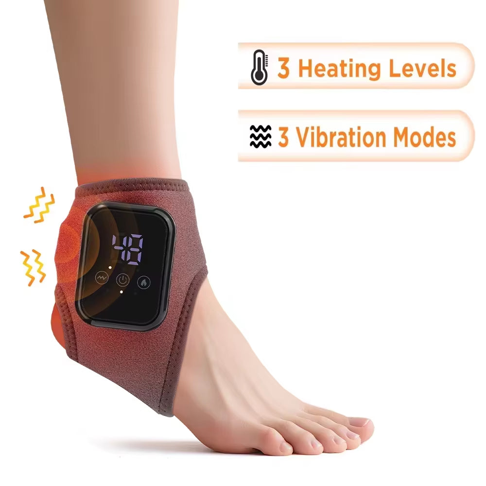 New Electric 3-In-1 Ankle Calf Foot Vibration Heated Massager 6 Level Hot Compress Massage Wrist Ankle Brace Leg Hand Foot Relax