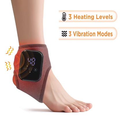New Electric 3-In-1 Ankle Calf Foot Vibration Heated Massager 6 Level Hot Compress Massage Wrist Ankle Brace Leg Hand Foot Relax