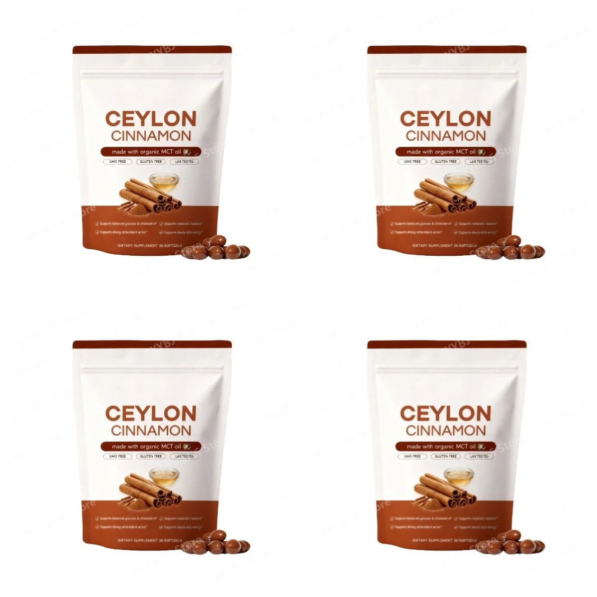 Ceylon Cinnamon Softgels with Organic MCT Oil, Supports Antioxidant Action and Digestive Wellness for Daily Energy - 30 Softgels