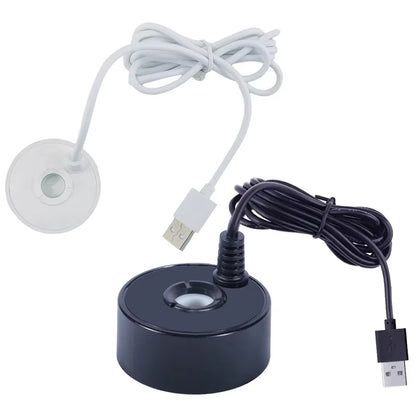2-IN-1 USB 5V Mist Maker Fogger Mist Maker Colorful LED Lights 5V Sound Fountain Atomizer for Pond Rockery Fish Sink Mist Maker