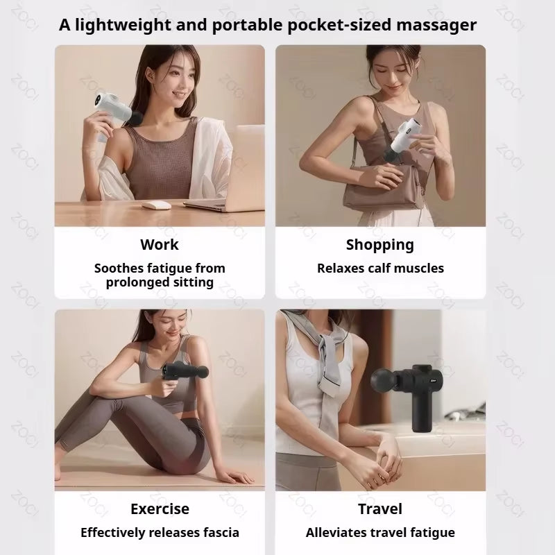 Mini 99 Levels Fascia Gun Handheld Portable Massage Gun Vibration Digital Display Muscle Massager Deep Tissue Massager for Body