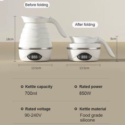 110V/220V Travel Camping Portable Foldable Silicone Electric Kettle Boiling Hot Water Thermal Insulation Heating Boiler Tea Pot