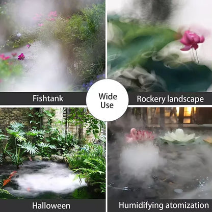 2-IN-1 USB 5V Mist Maker Fogger Mist Maker Colorful LED Lights 5V Sound Fountain Atomizer for Pond Rockery Fish Sink Mist Maker