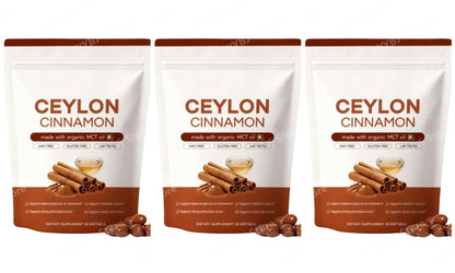 Ceylon Cinnamon Softgels with Organic MCT Oil, Supports Antioxidant Action and Digestive Wellness for Daily Energy - 30 Softgels