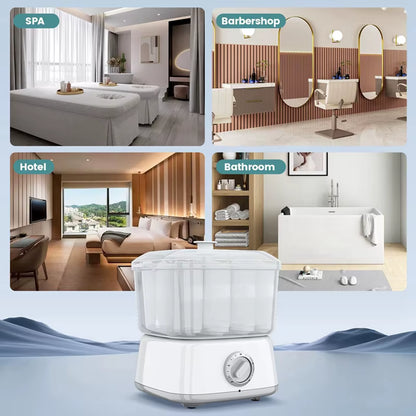Hot Towel Warmer,Rapid Heating Towel Steamer for Facials Can Hold 12 Mini Wet Towels, Portable Mini Towel Warmer EU Plug