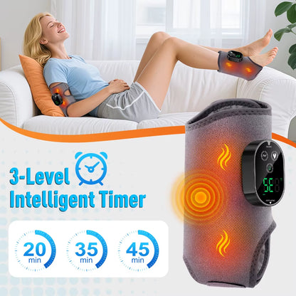 New Electric 3-In-1 Ankle Calf Foot Vibration Heated Massager 6 Level Hot Compress Massage Wrist Ankle Brace Leg Hand Foot Relax
