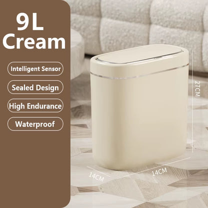 7/9L Narrow Smart Sensor Trash Can Automatic Wastebasket with Lid Desktop Trash Can Waterproof Toilet Dustbin Wastebasket