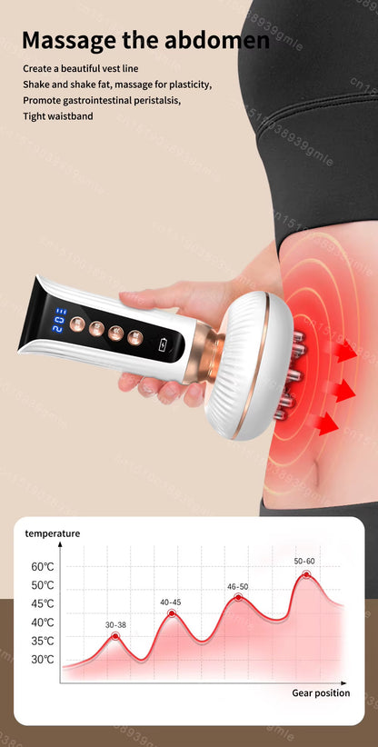 Electric Meridian Brush EMS Pulse Heating Massage Body Back Guasha Massager Microcurrent Scraping Lymphatic Drainage Machine