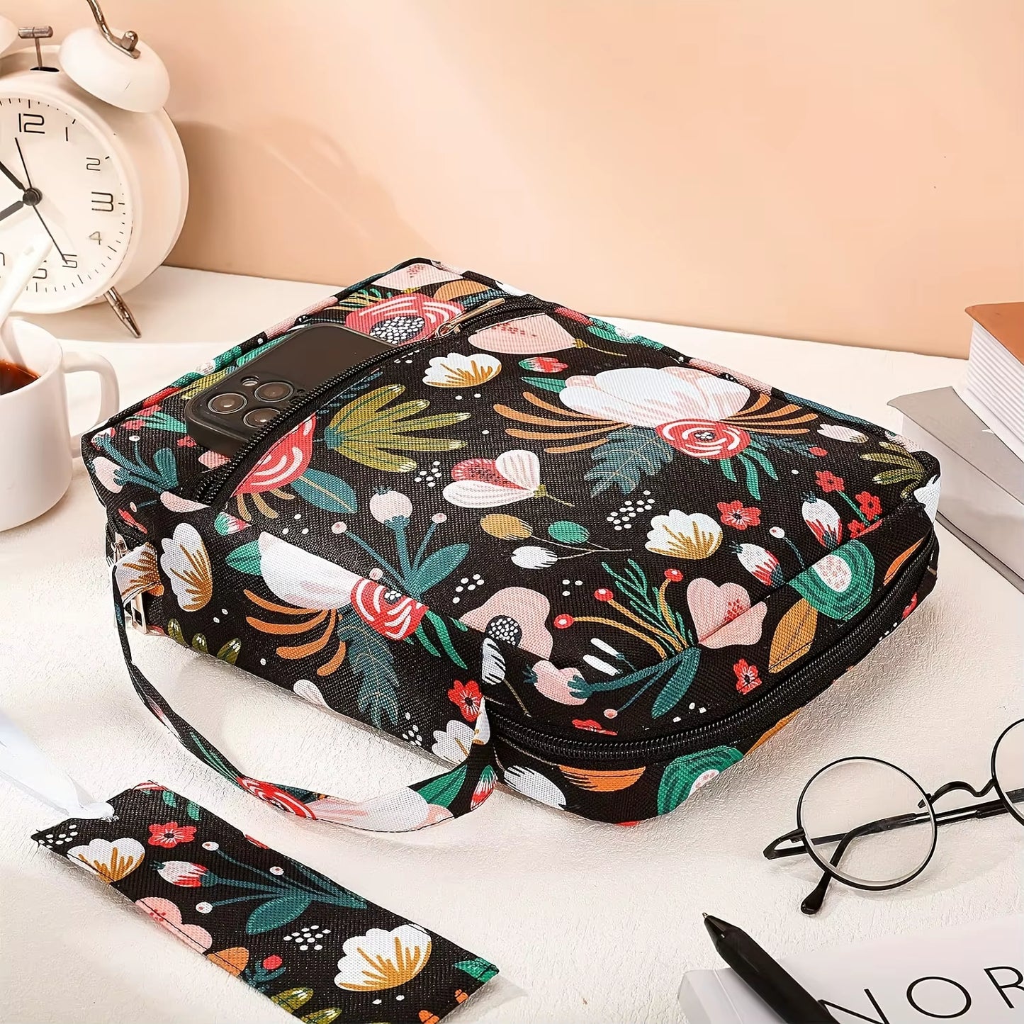 Bible Cover, Bible Cover Women'S Bible Bag with Bookmarks Portable Bible Carrying Case for Girls as a Catholic Christian Gift, L