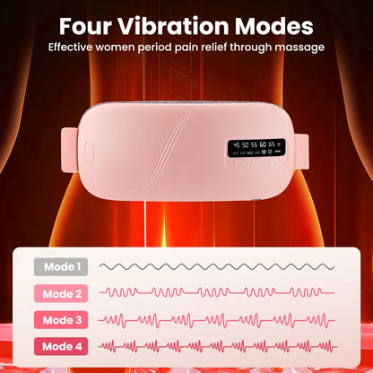 Women'S Intelligent Menstrual Heating Belt 5-Speed Heat 4-Speed Vibration Massage Womb Warmer Nuangongbao Period Relief Waist Ma