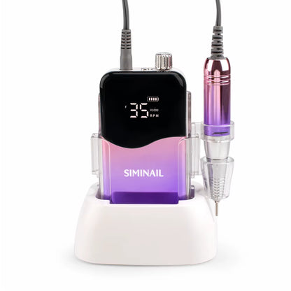 Professional Nail Drill Machine 35000RPM Portable Electric Nail File Rechargeable Manicure Machine Set Efile Bit Kit