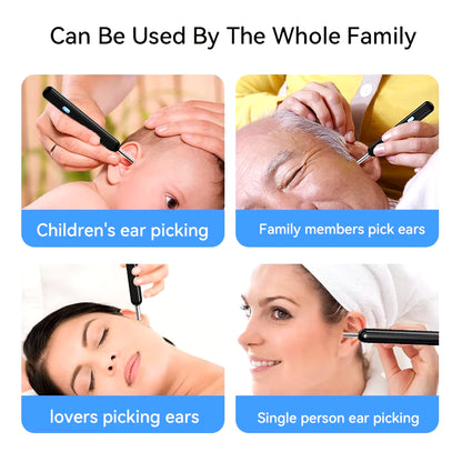 Ear Cleaner with Camera Set Ear Sticks Otoscope USB C Charging Endoscope Wax Removal Tool Earpick Mini Camera Ear Cleaning Set
