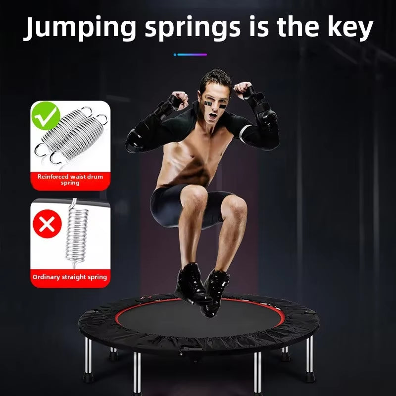 2025 New Trampoline Fitness Home Stable Anti-Rollover Foldable Indoor Adult Sports Exercise Load 150Kg