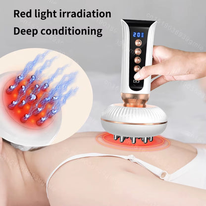 Electric Meridian Brush EMS Pulse Heating Massage Body Back Guasha Massager Microcurrent Scraping Lymphatic Drainage Machine
