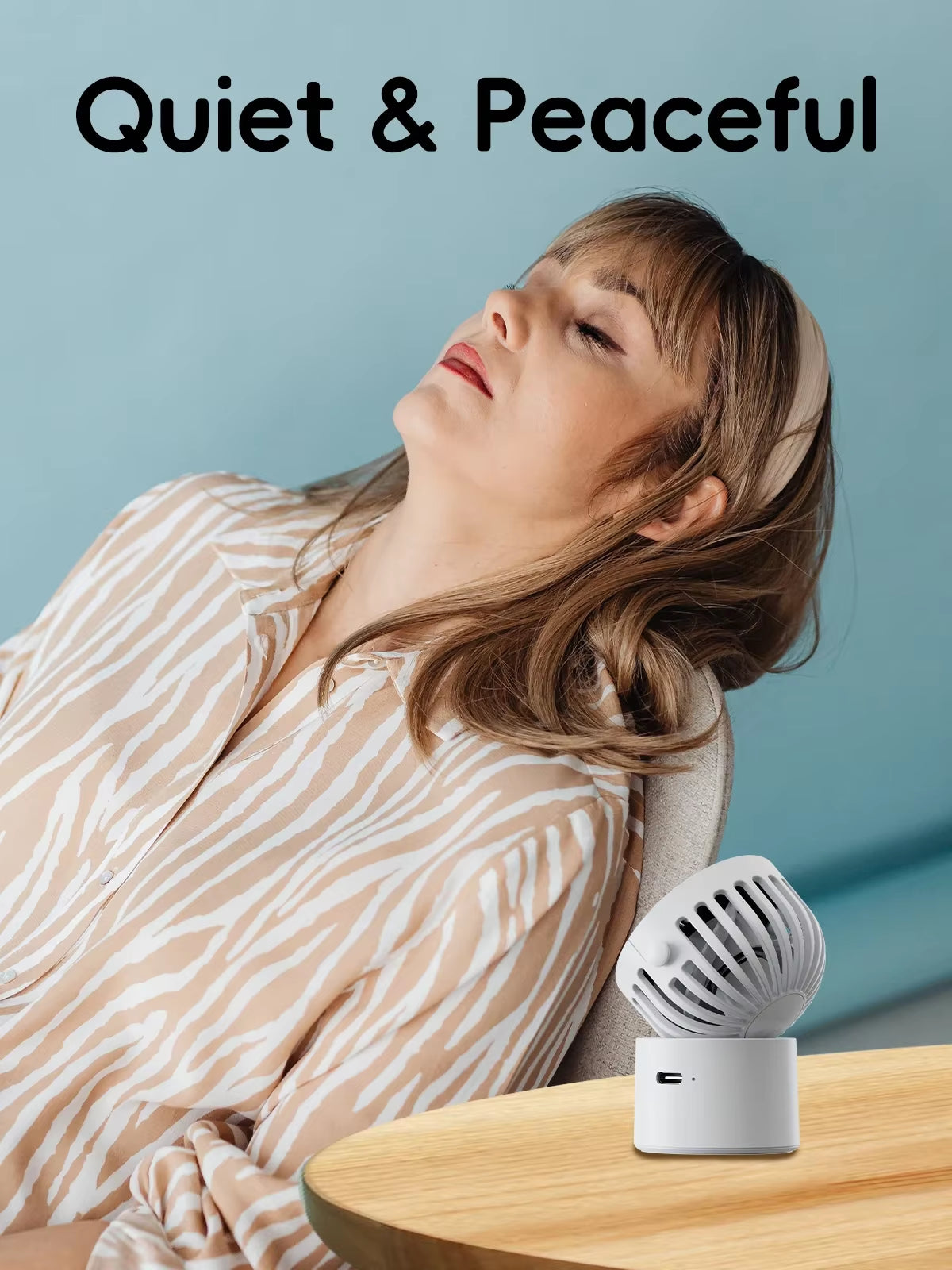 Mini Portable Rechargeable Fan 1000Mah Battery Type-C Neck Hanging Fan Desktop Clip on Clothing Waist Cooling Cold Air Fan