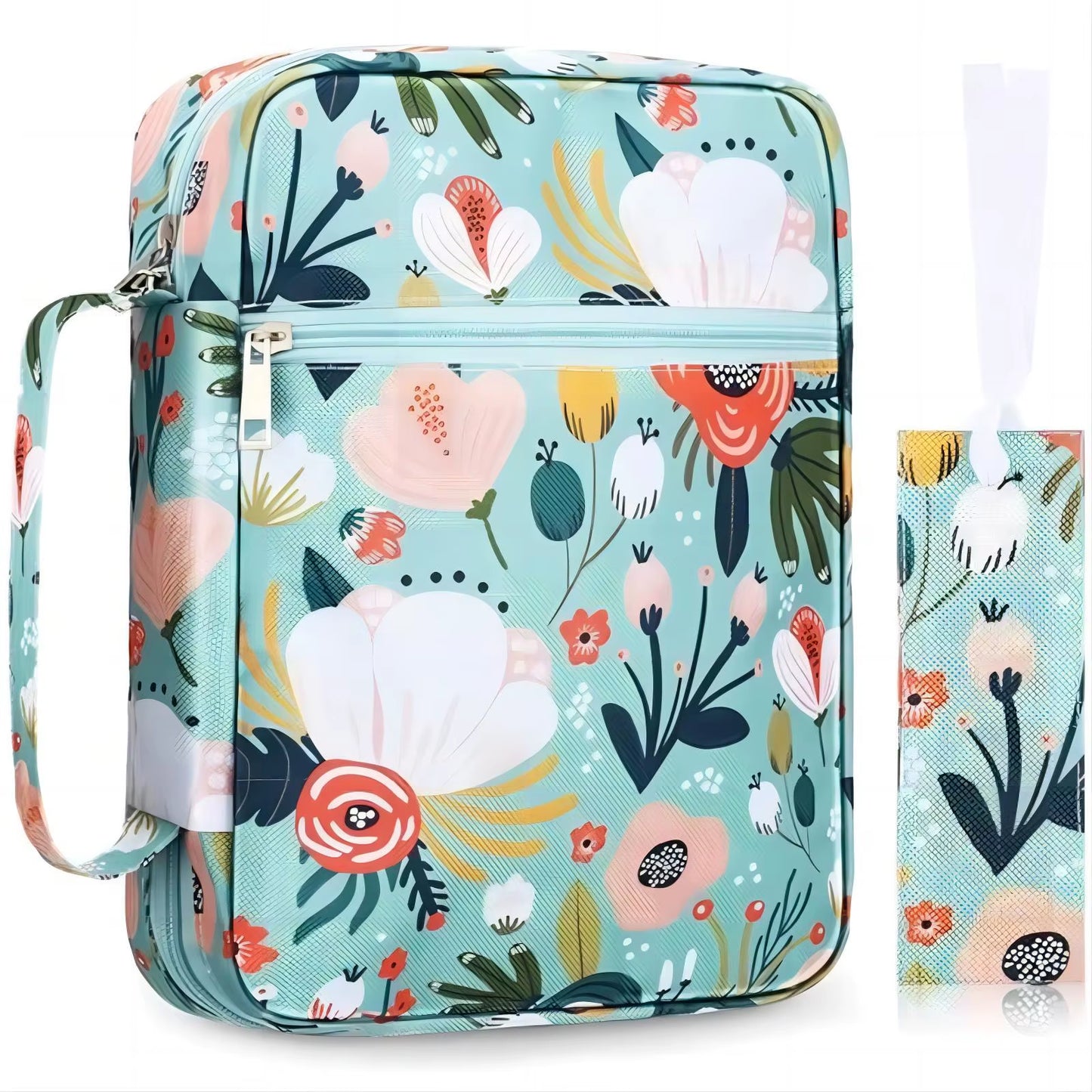 Bible Cover, Bible Cover Women'S Bible Bag with Bookmarks Portable Bible Carrying Case for Girls as a Catholic Christian Gift, L