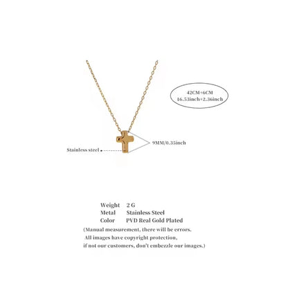 Small Waterproof Stainless Steel Chic Cross Casting Charm Pendant Necklace Unique Classic Fashion Jewelry Bijoux Femme
