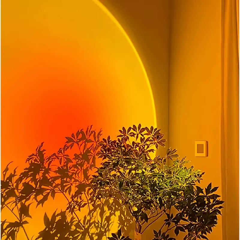 1Pc LED Sunset Light, Sunset Light Projector Atmosphere Light, Bedroom LED Night Light Projector, Room Atmosphere Light Office H