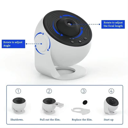 New Star Projector Galaxy Light 13 in 1 Planetarium 360° Rotating Aurora Night Light Lamp for Bedroom Starry Sky Kids Adult Gift