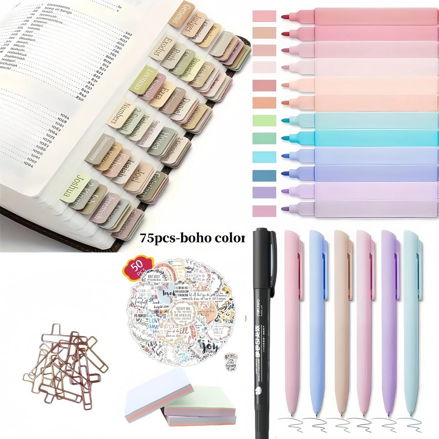36PCS Bible Journaling Kit,Sticker,Study Supplies,Bible Highlighters, Bible Pens, Bible Journaling Kit for Gift,Office Supplies.