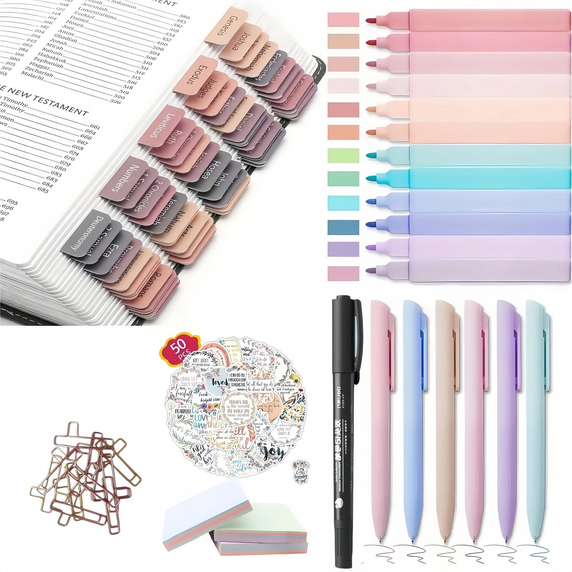 36PCS Bible Journaling Kit,Sticker,Study Supplies,Bible Highlighters, Bible Pens, Bible Journaling Kit for Gift,Office Supplies.