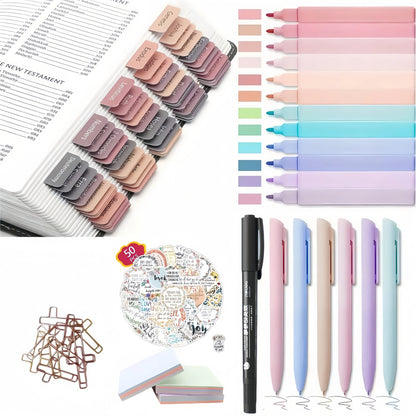 36PCS Bible Journaling Kit,Sticker,Study Supplies,Bible Highlighters, Bible Pens, Bible Journaling Kit for Gift,Office Supplies.