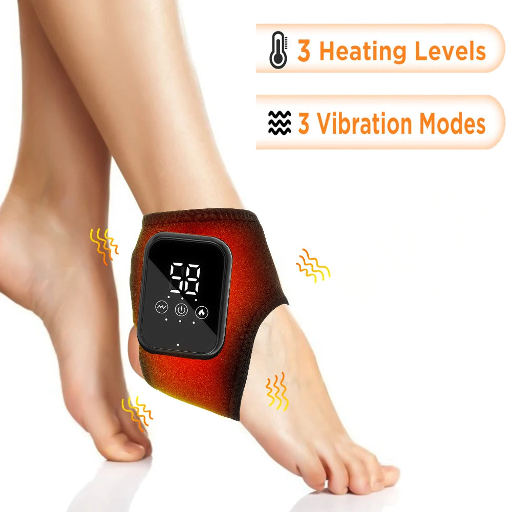 New Electric 3-In-1 Ankle Calf Foot Vibration Heated Massager 6 Level Hot Compress Massage Wrist Ankle Brace Leg Hand Foot Relax