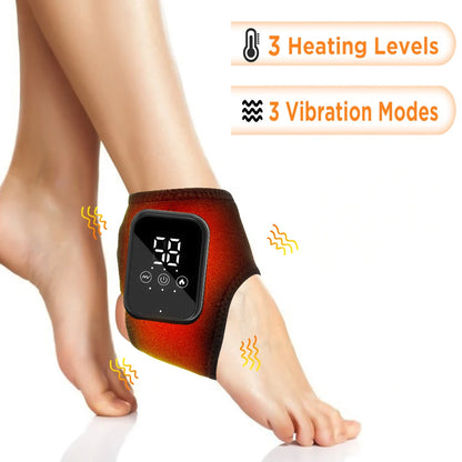 New Electric 3-In-1 Ankle Calf Foot Vibration Heated Massager 6 Level Hot Compress Massage Wrist Ankle Brace Leg Hand Foot Relax