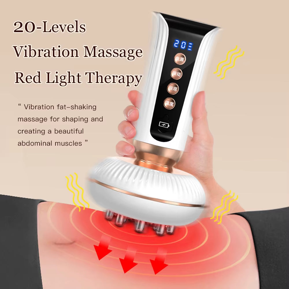 Electric Meridian Brush EMS Pulse Heating Massage Body Back Guasha Massager Microcurrent Scraping Lymphatic Drainage Machine