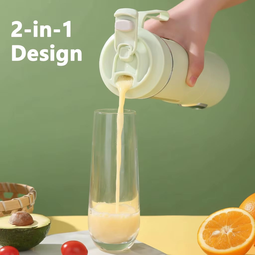 New 530Ml Portable Juicer Wireless USB Charging Crushed Ice Electric Juicing 12 Blade 4 Gears 7.4V Mini Fresh Juice Blender