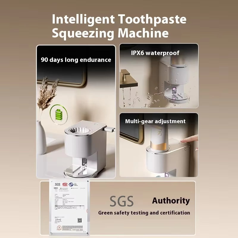 Wall Mounted Toothpaste Dispenser 6 Gear Automatic Sensor Electric Toothpaste Squeezer for Bathroom Accessories IPX6