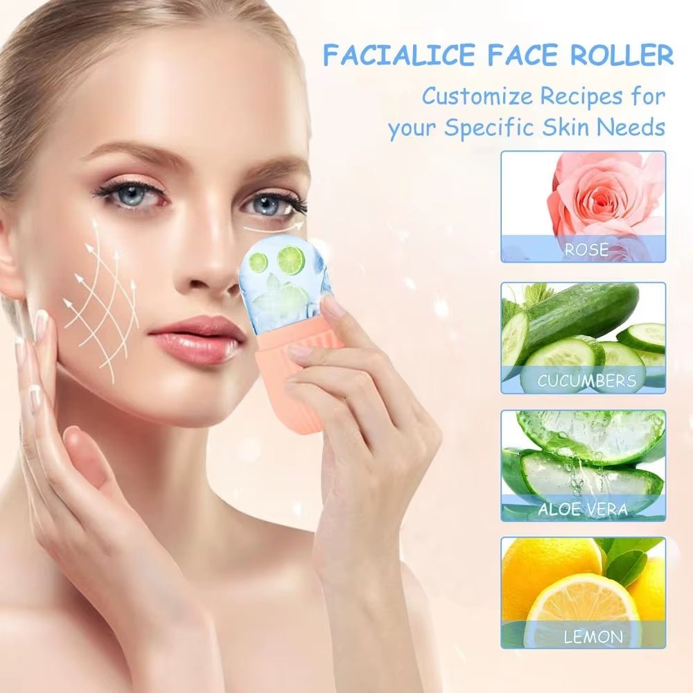 1/3PCS Ice Face Roller Stainless Steel Gua Sha Board Set Facial Massager Face Massage Roller Face Lifting Beauty Skin Care Tools