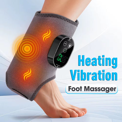 New Electric 3-In-1 Ankle Calf Foot Vibration Heated Massager 6 Level Hot Compress Massage Wrist Ankle Brace Leg Hand Foot Relax
