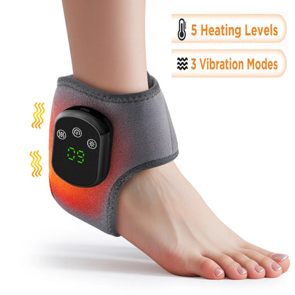 New Electric 3-In-1 Ankle Calf Foot Vibration Heated Massager 6 Level Hot Compress Massage Wrist Ankle Brace Leg Hand Foot Relax