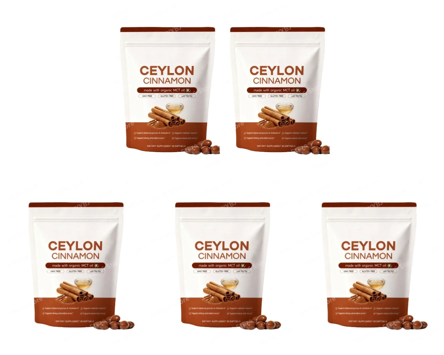 Ceylon Cinnamon Softgels with Organic MCT Oil, Supports Antioxidant Action and Digestive Wellness for Daily Energy - 30 Softgels