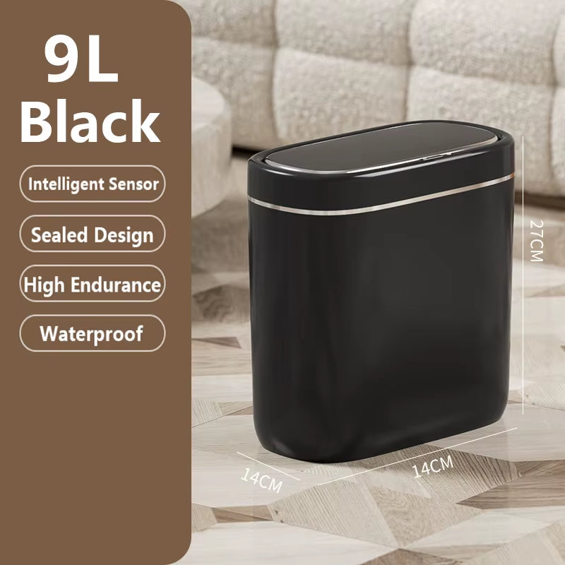 7/9L Narrow Smart Sensor Trash Can Automatic Wastebasket with Lid Desktop Trash Can Waterproof Toilet Dustbin Wastebasket